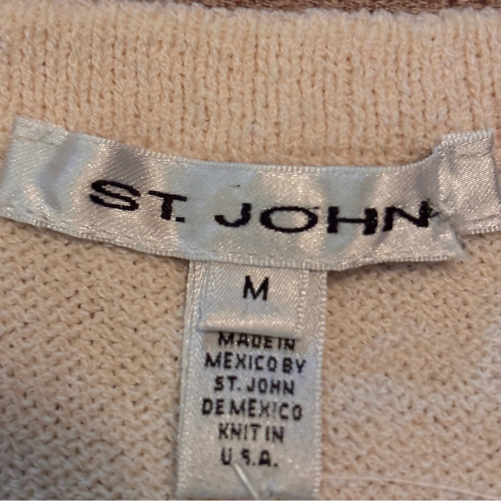 St. John Ivory Sleeveless Knit Tank Top - Sz M EUC - Picture 3 of 7